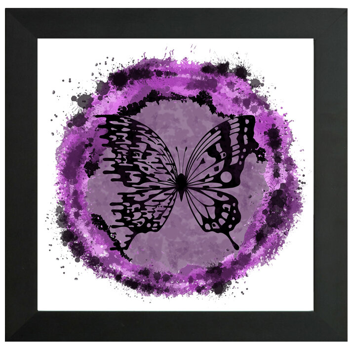 "Grape Ape" Bipolar Butterfly Framed Print- Black or White Frame