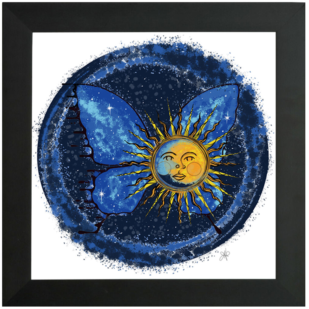"Zodiac" Bipolar Butterfly Framed Print- Black or White Frame