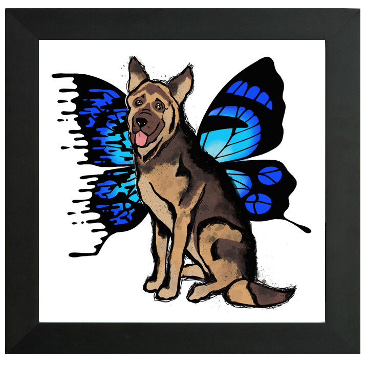 "German" Bipolar Butterfly Framed Print- Black or White Frame