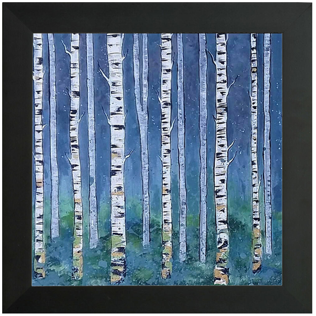 "Night Trees" Framed Print- Black or White Frame