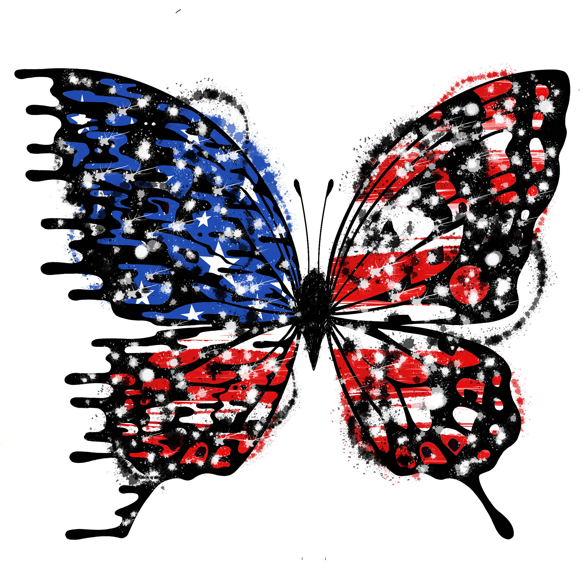 "Patriot Deconstructed" Bipolar Butterfly Unframed Print