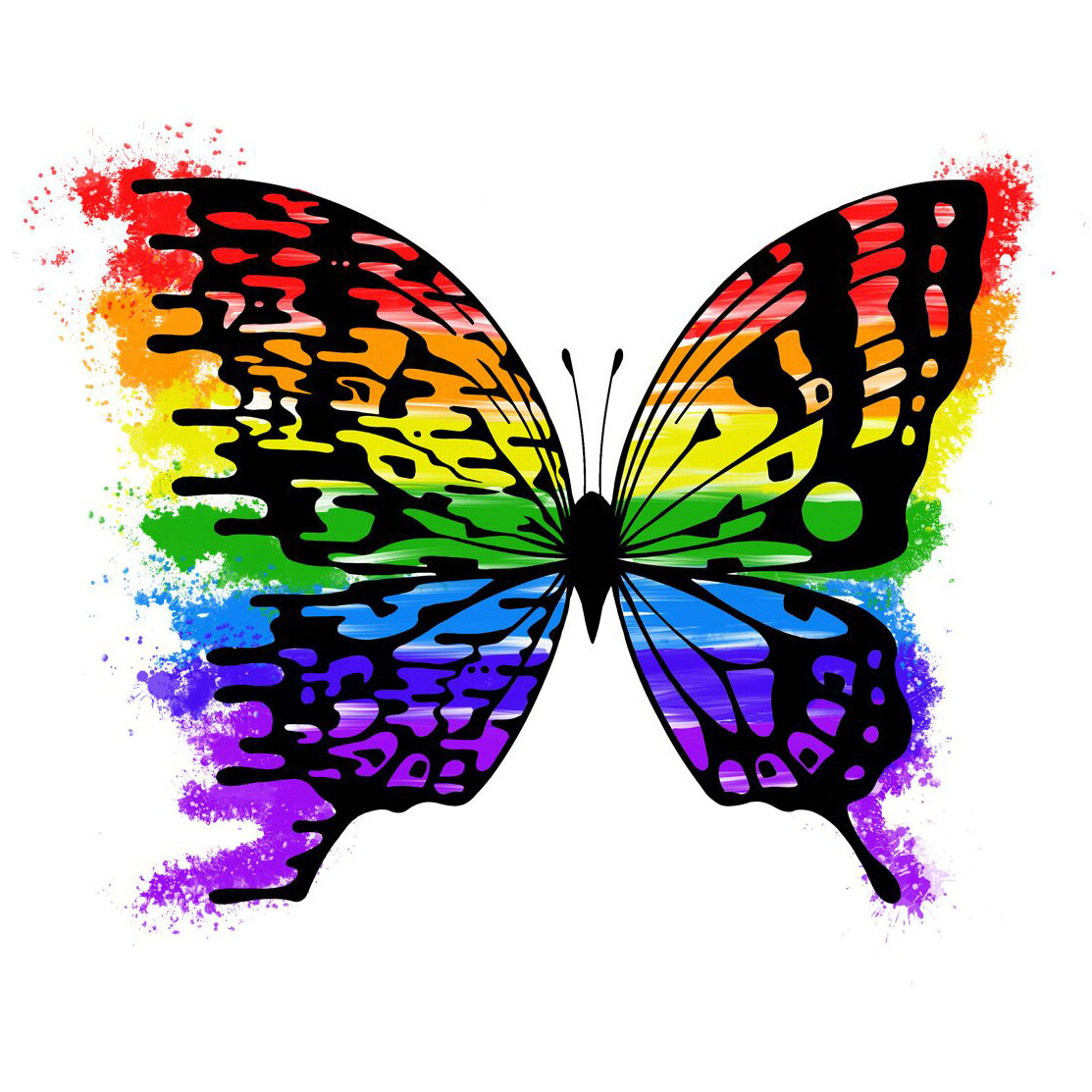 "Rainbow Burst" Bipolar Butterfly Unframed Print