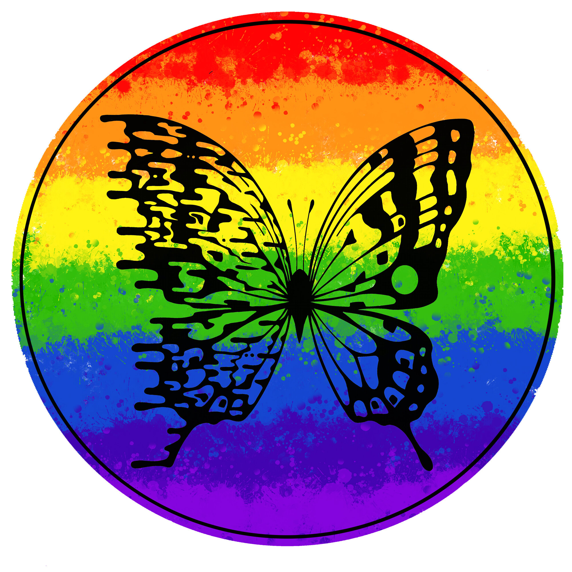 "Rainbow Stamp" Bipolar Butterfly Unframed Print