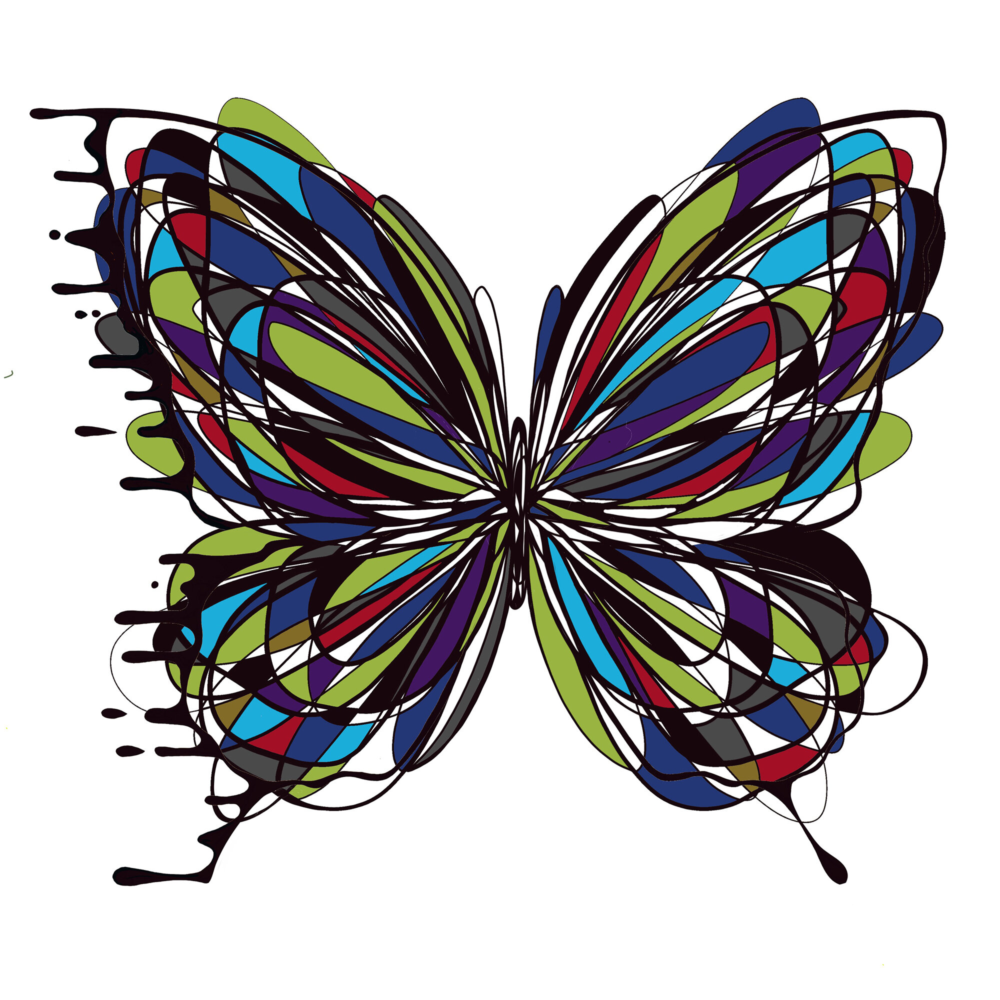 "Dizzy Colors" Bipolar Butterfly Unframed Print