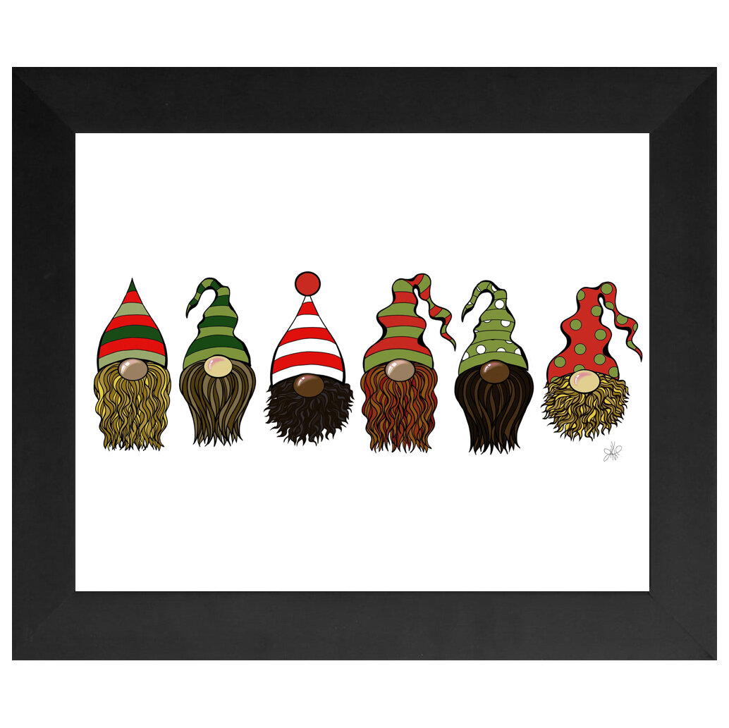 "X-Mas Gnomes" Framed Print- Black or White Frame