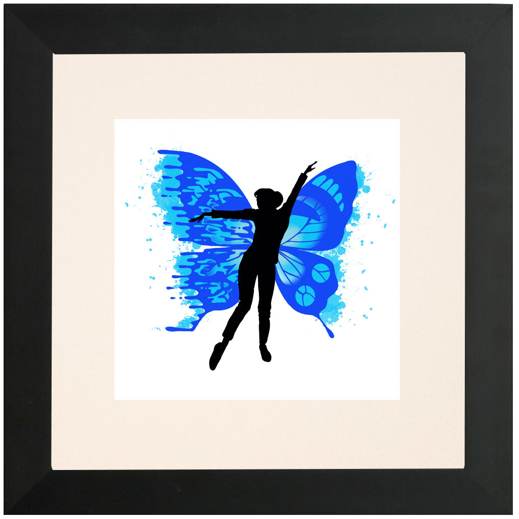"Audrey" Bipolar Butterfly Framed & Matted Print- Black Frame