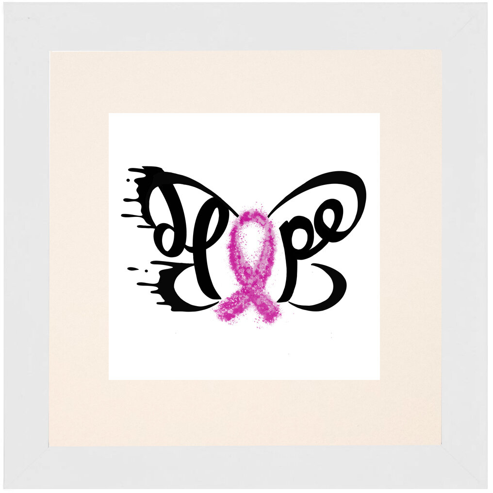"Hope" Bipolar Butterfly Framed & Matted Print- White Frame