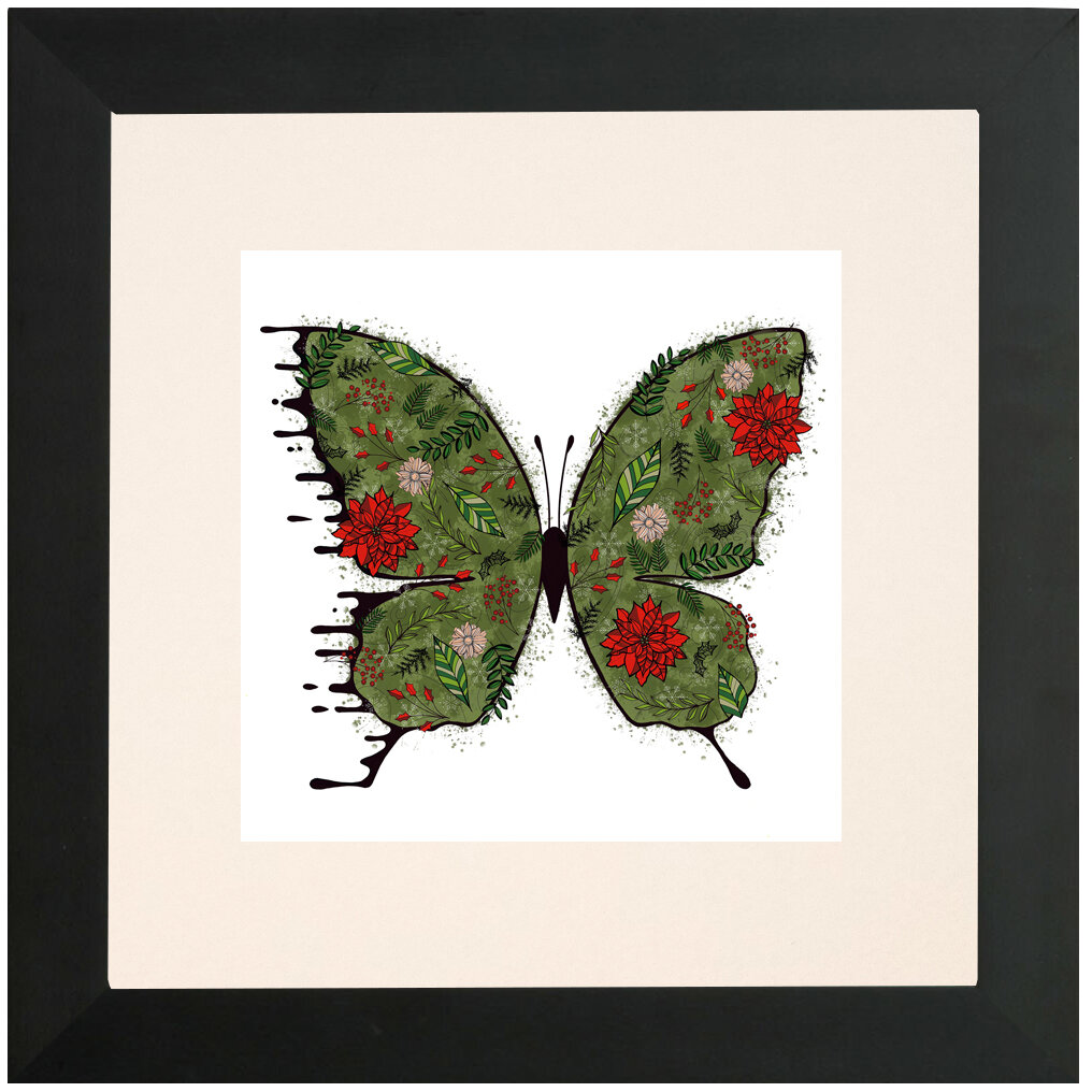 "Holiday" Bipolar Butterfly Framed & Matted Print- Black Frame
