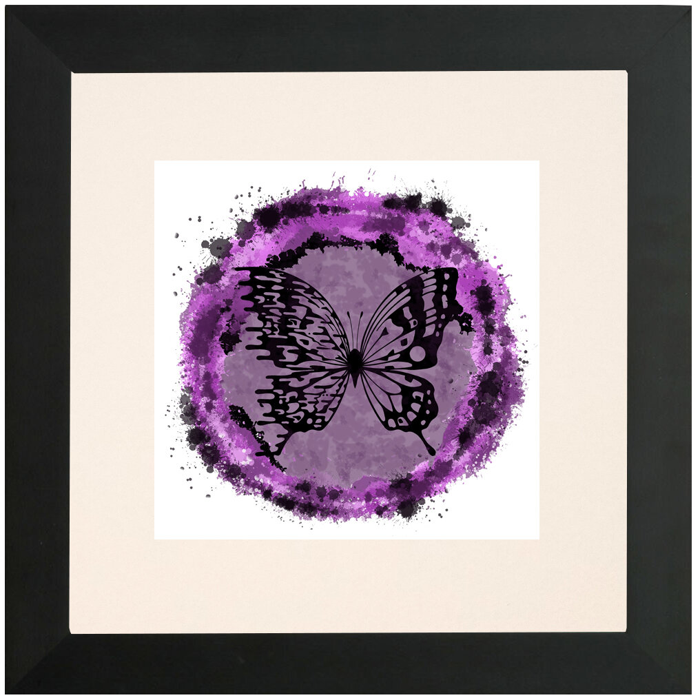 "Grape Ape" Bipolar Butterfly Framed & Matted Print- Black Frame