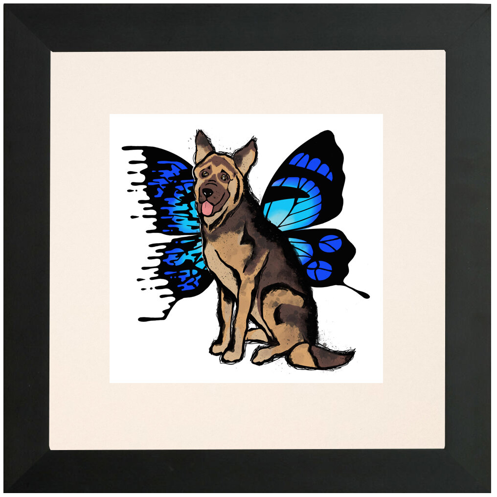 "German" Bipolar Butterfly Framed & Matted Print- Black Frame