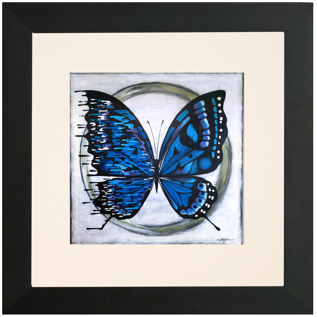 "Stella" Bipolar Butterfly Framed & Matted Print- Black Frame