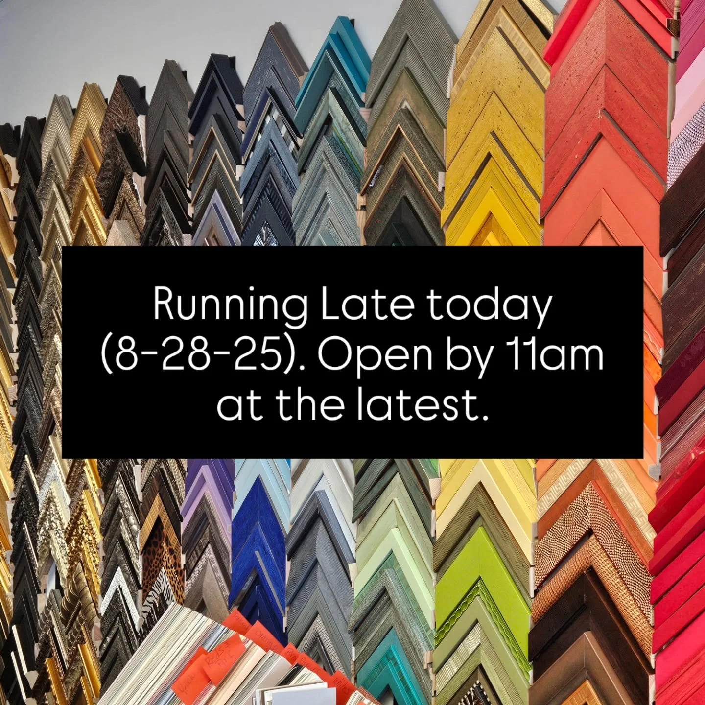 Running late. Open by 11am at the latest. Sorry y'all,  life happens!