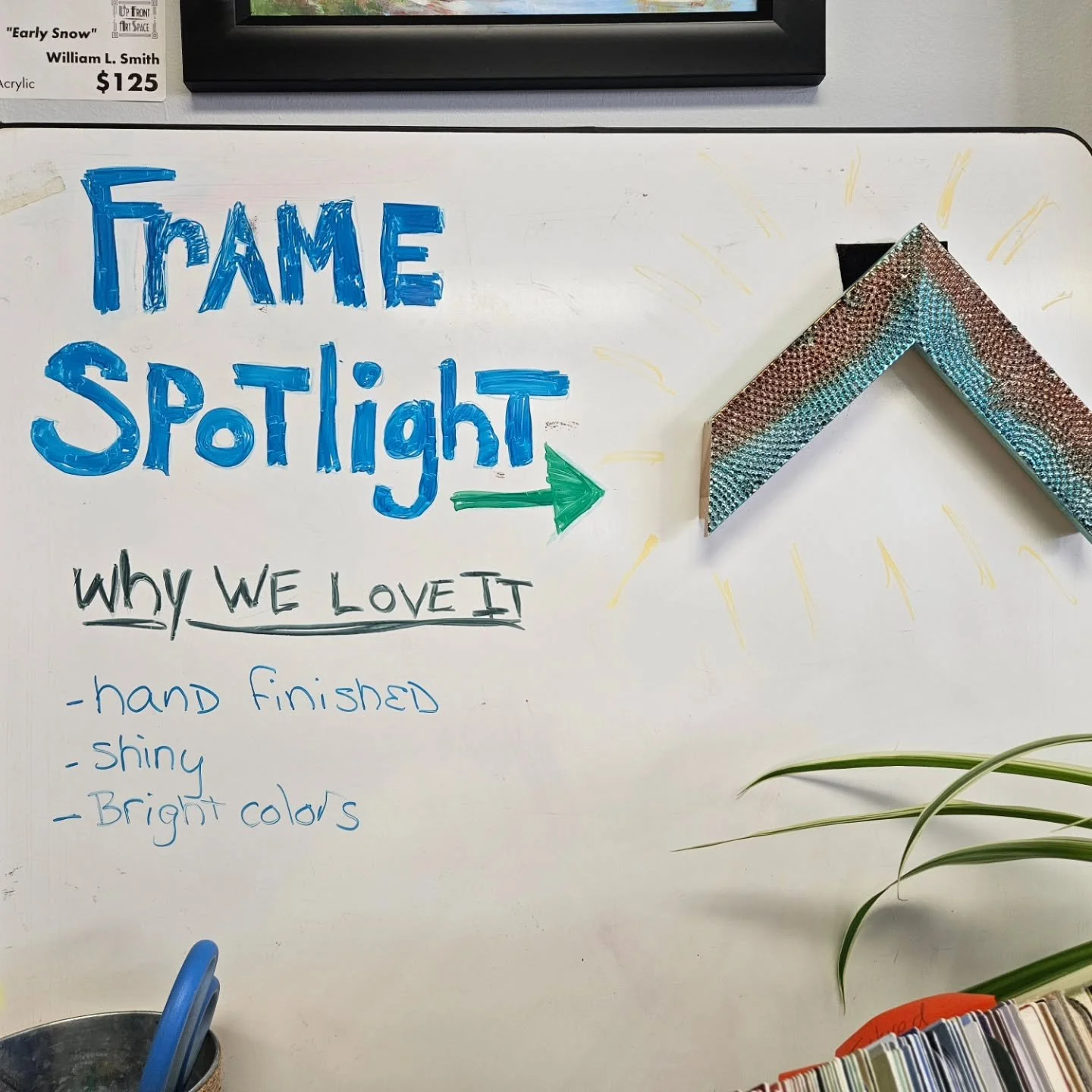 It's #framingfriday ! Here's our pick of the week- an incredibly unique, beaded, metallic frame that's hand made by @amciregence . Why we love it- it's so shiny (what can I say, we're like hobbits and are easily distracted by shiny objects)! Great fo