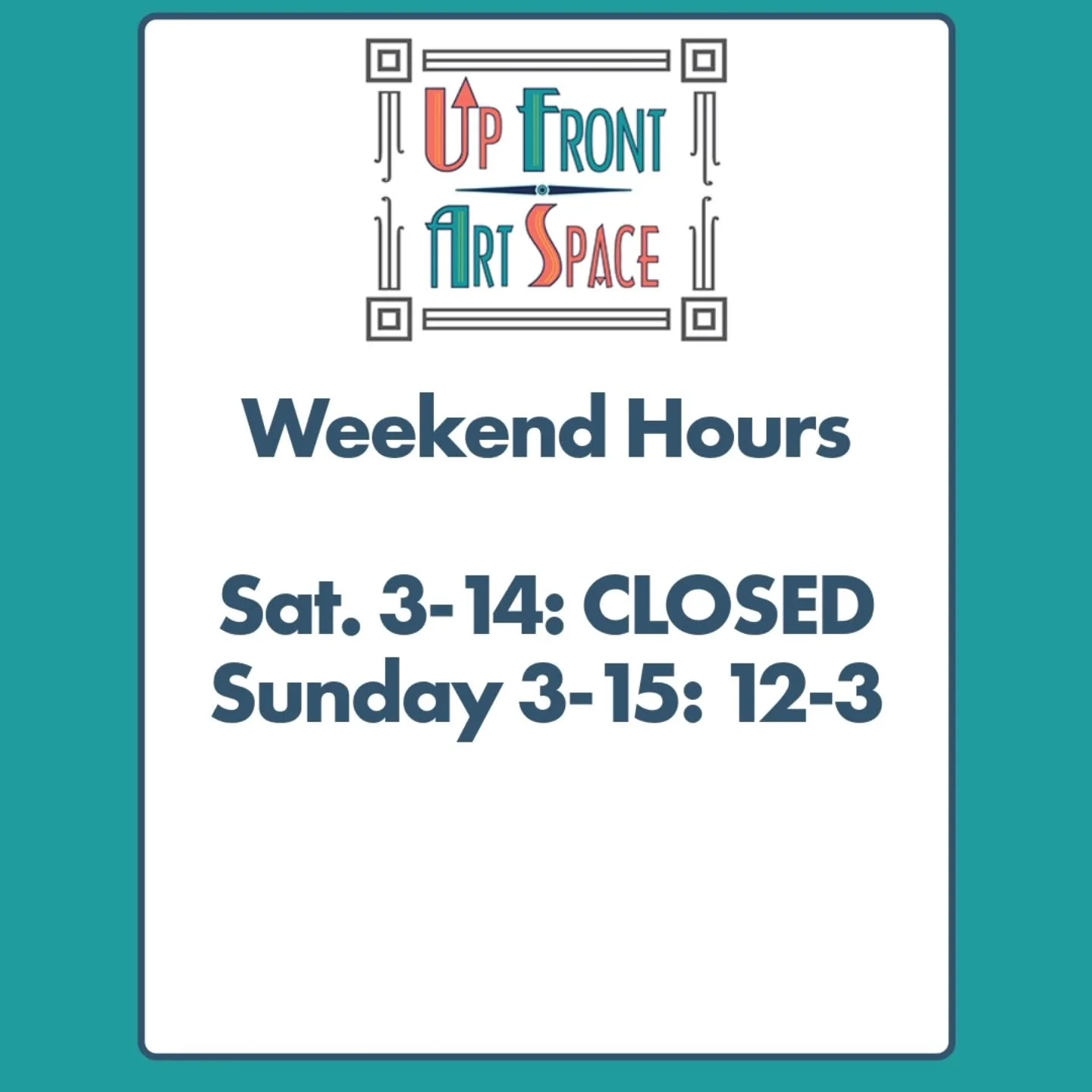 We will be closed today March 14. Instead we'll be open tomorrow from 12-3. 
#upfrontartspace #cuyahogafallsoh #smallbizlife