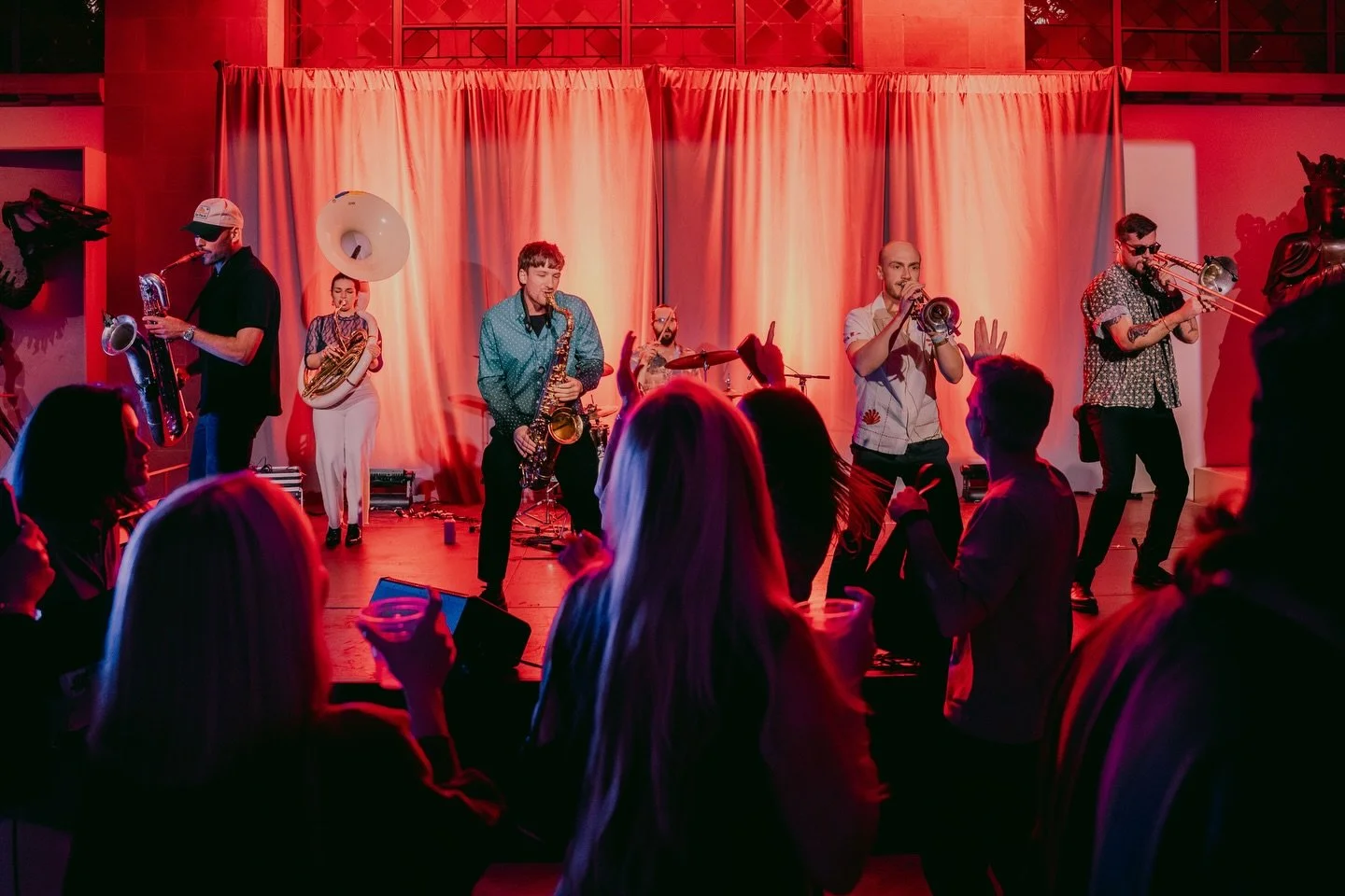 Awesome shots from playing @romtoronto After Dark last month! 🦈

We&rsquo;ve clocked hundreds of hours as a band busking on the sidewalk outside the ROM; it&rsquo;s a treat to be invited inside to amp up their awesome programming!

📸: Cassandra Pop