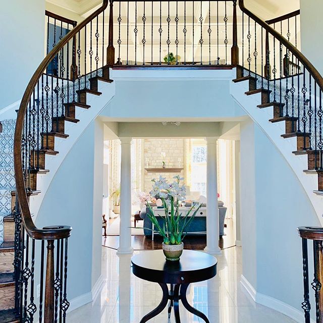 Swapping out your white wood banisters can add a more finished look to your entryway! It&rsquo;s really easy and fast to do! So many options on styles and finishes. Always keep your house fresh and updated! Carpet will add a warm welcoming also. Carp