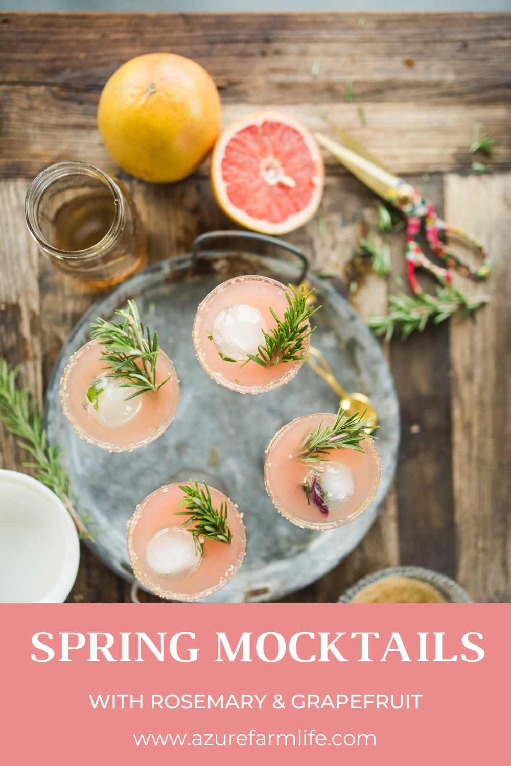 A Refreshing Rosemary And Grapefruit Mocktail