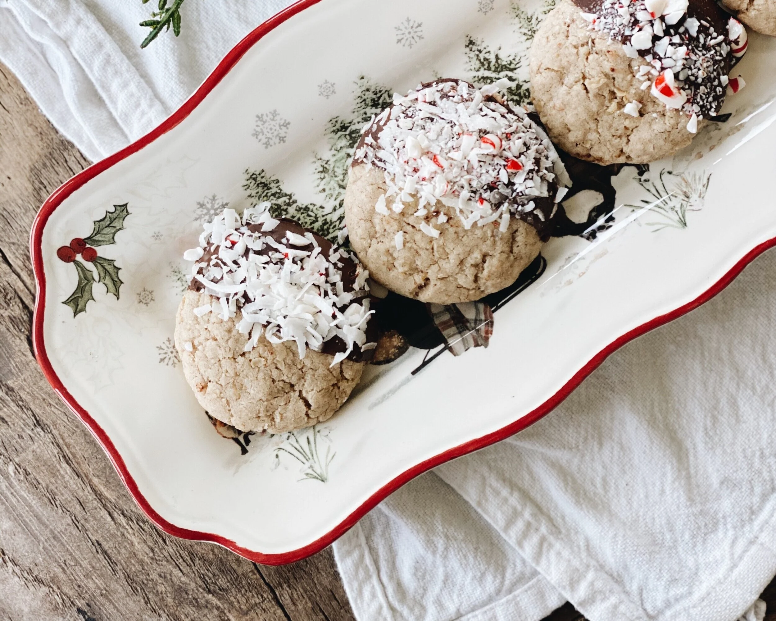 Easy Chocolate Dipped Peppermint Cookies Perfect for Christmas