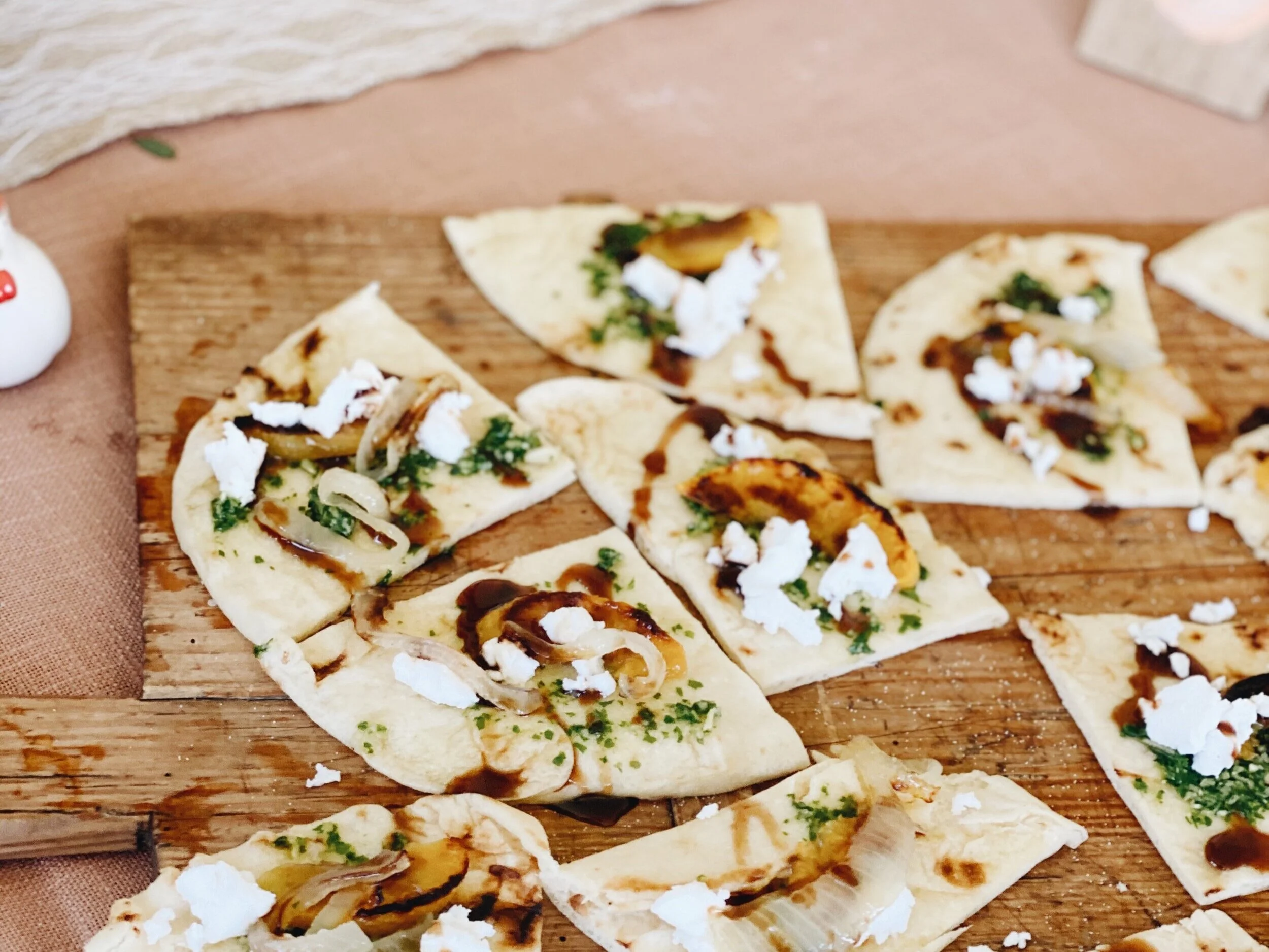 Roasted peach flatbread