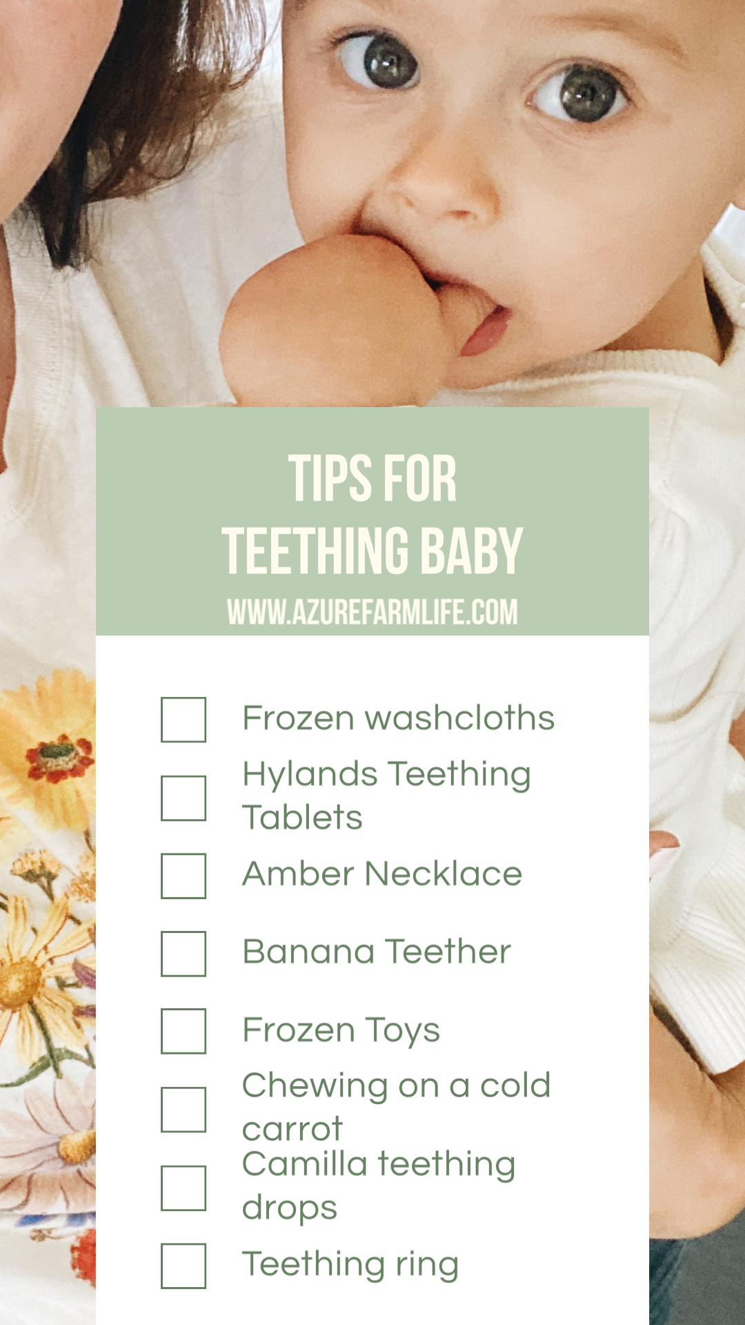freeze washcloth for teething