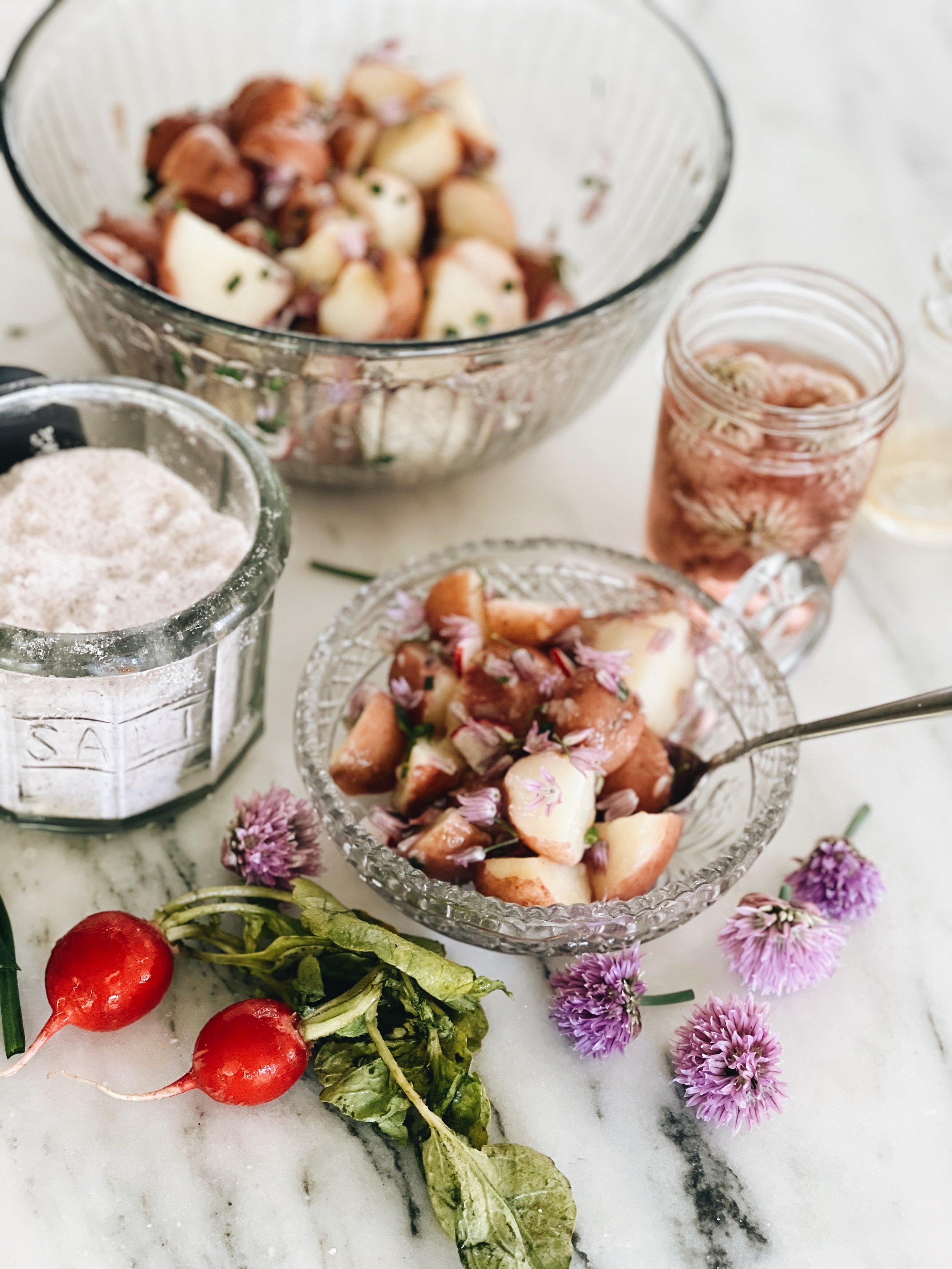 Chive Blossom Potato Salad