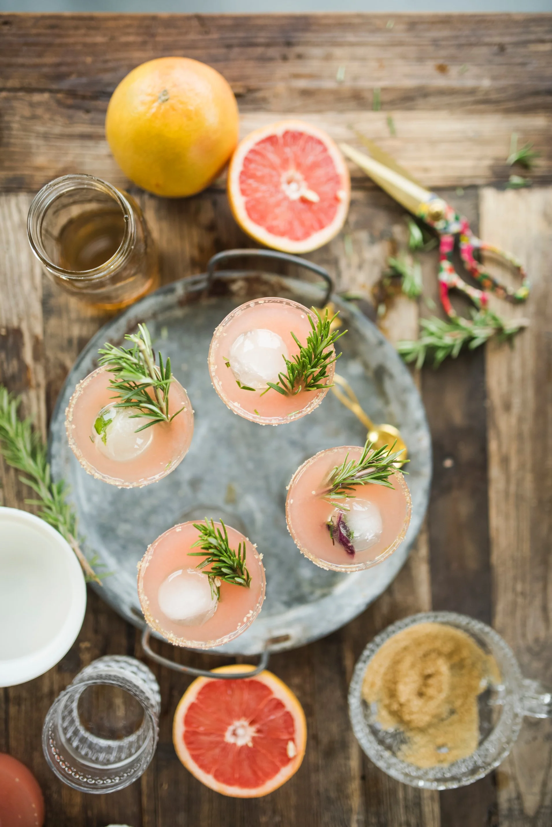 A Refreshing Rosemary And Grapefruit Mocktail
