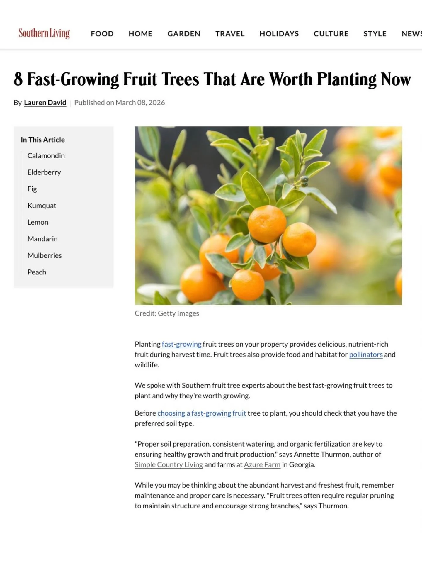 Fruit trees are one of the most regenerative things we can plant. I recently had the opportunity to share a few thoughts with @southernlivingmag about fast-growing fruit trees.

What I love most about planting trees is that they give far more than ju