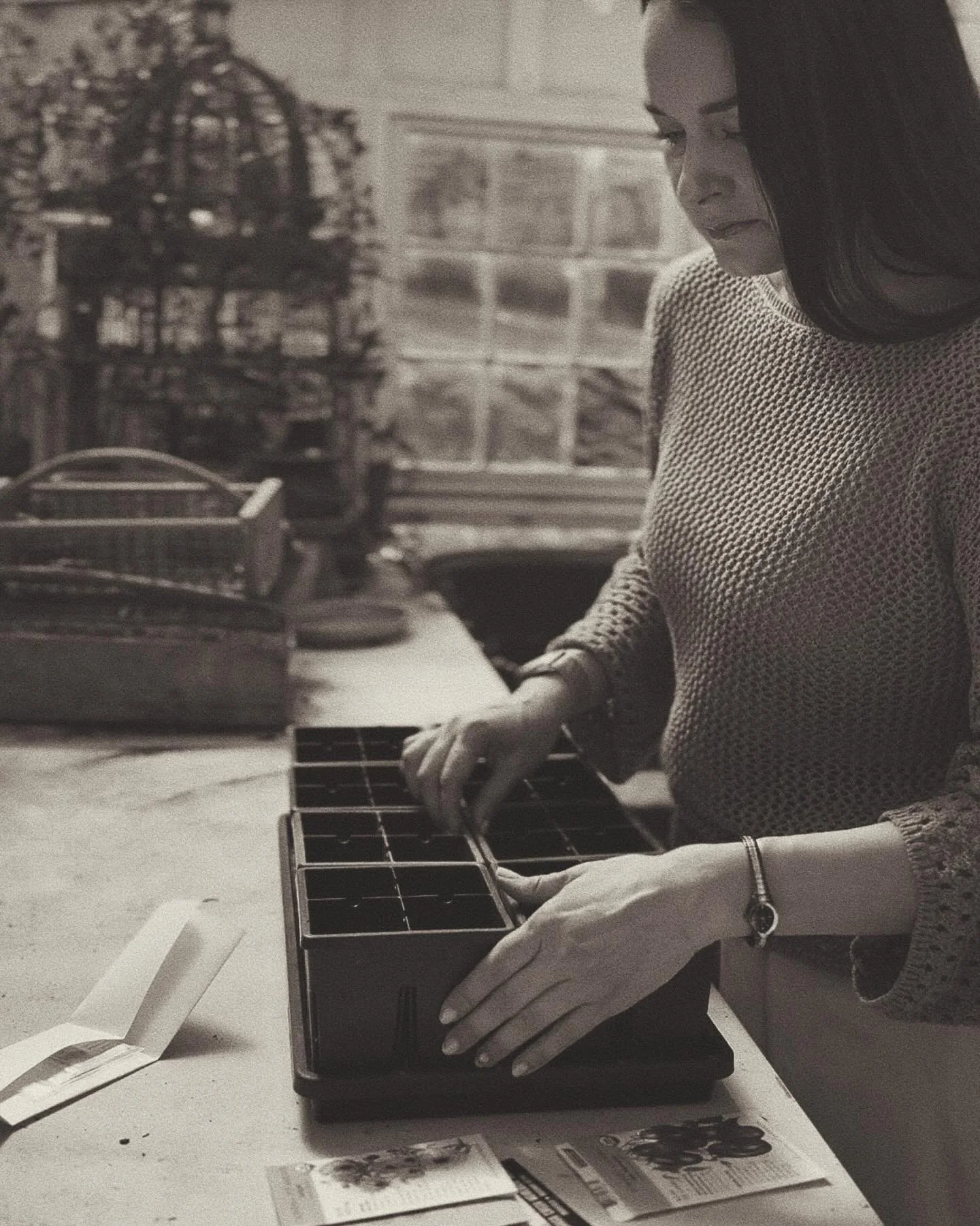 The last few weeks in black and white. 

Seeds chosen and started,
onion starts in the ground,
animals tended to each day,
geese eggs in the incubator 
spring flowers brought inside.

And at least one trip to the coop in shoes that definitely didn&rs