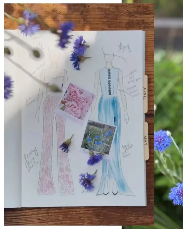 I belive it's so important to always stay creative and take time to study nature. This year I've challenged myself to sketch something each month inspired by nature. 

Here are April and Mays inspired by Peonies and Bachelor Buttons. 

Peonies are kn