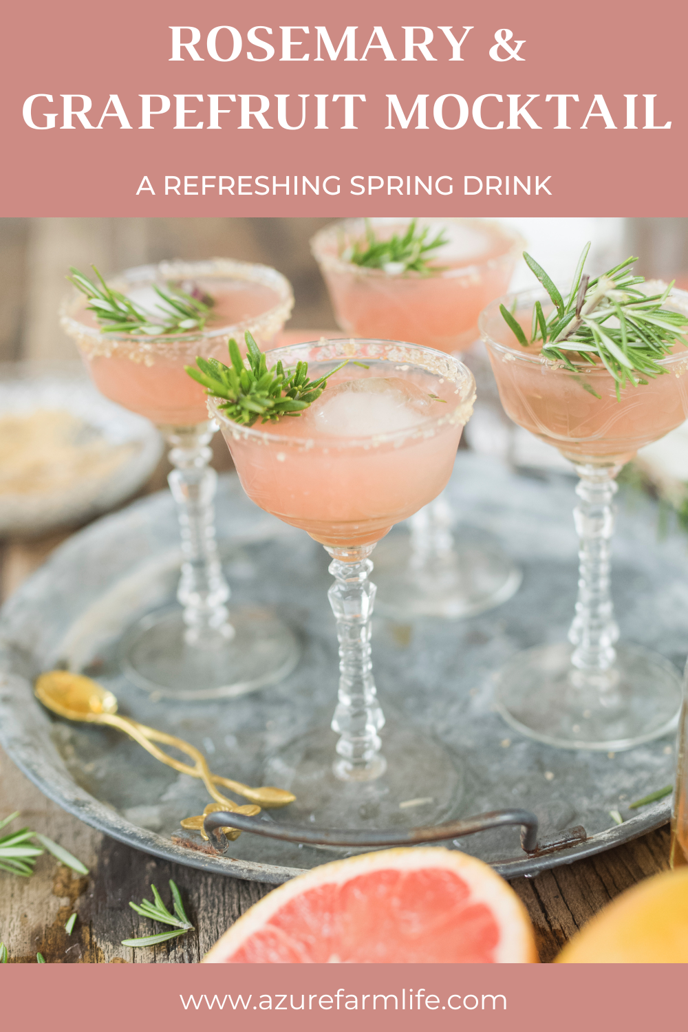 A Refreshing Rosemary And Grapefruit Mocktail