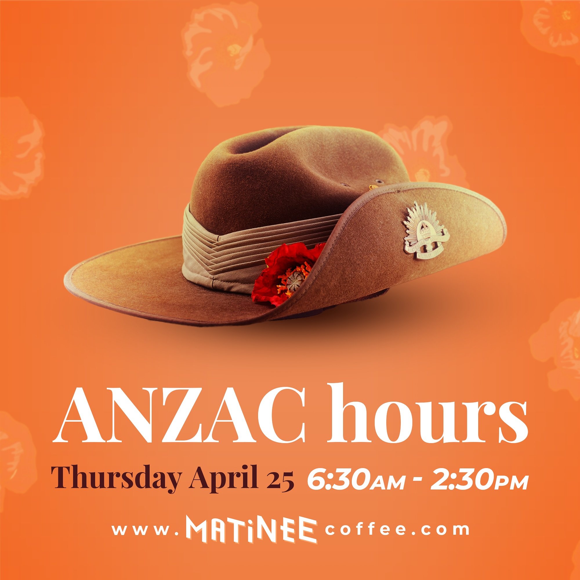 Hello, yes we will be open on Anzac Day #matineecoffee
