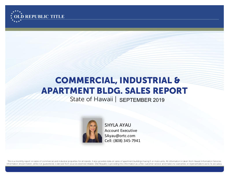Commercial Industrial and Apartment Building Sales Report