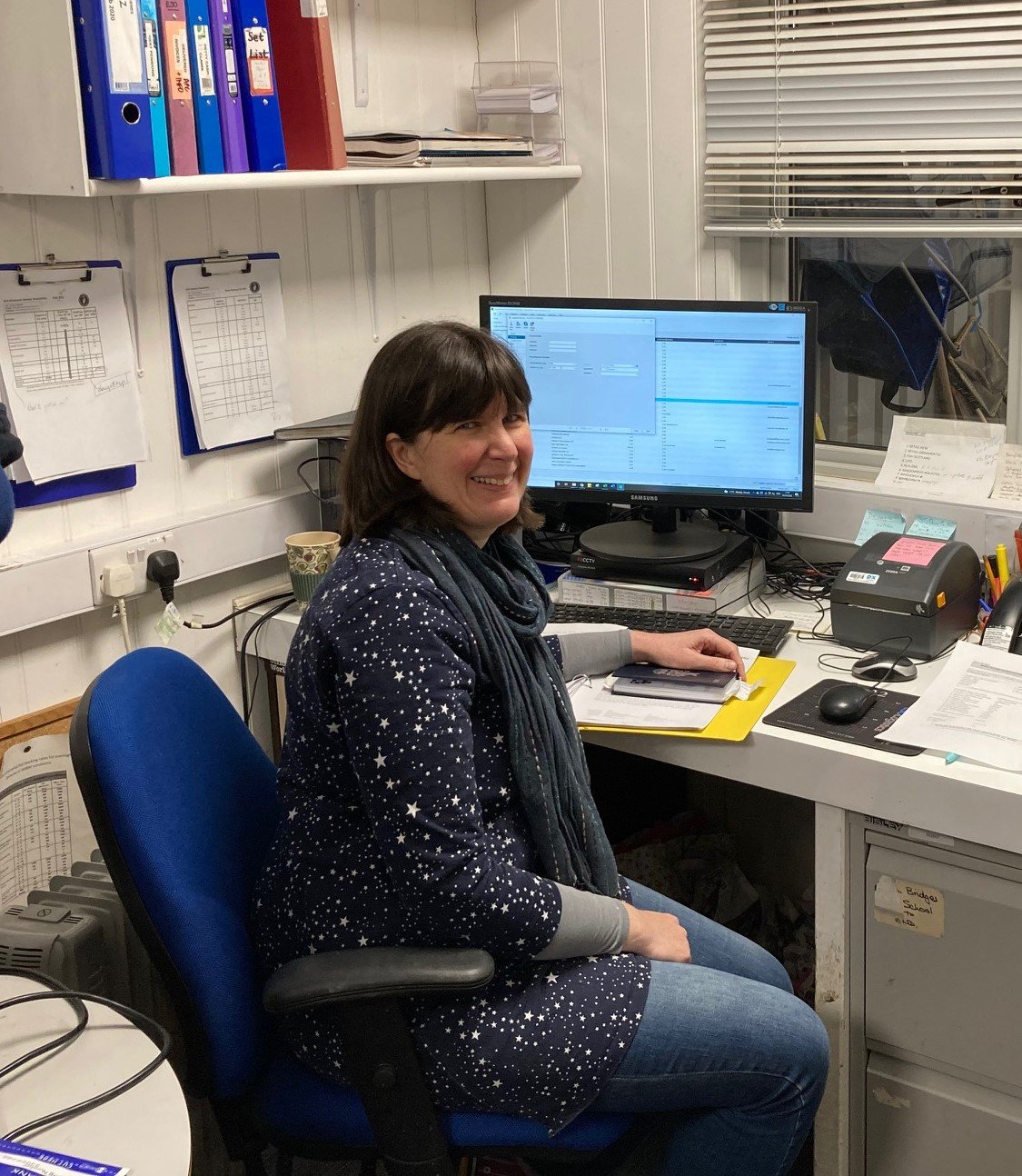 Michelle runs the farm office 