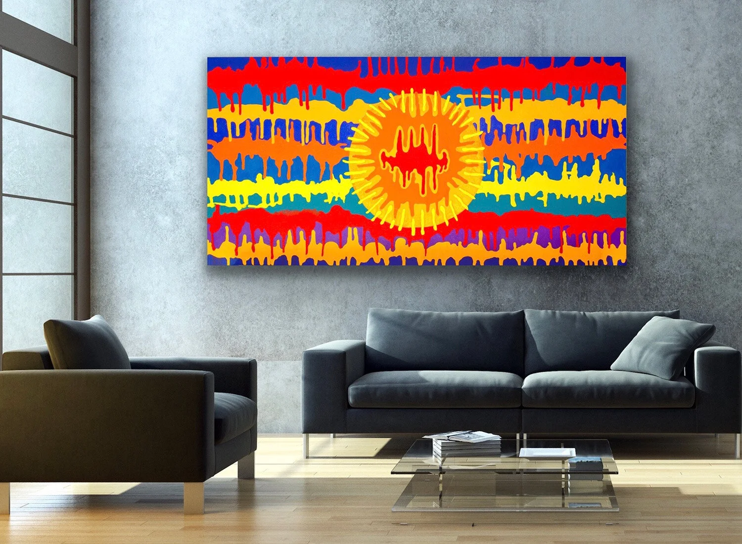 Josephine-Window-Sunshine-and-Blue-2-large-abstract-fluid-painting-acrylic-canvas-artwork-interior-display