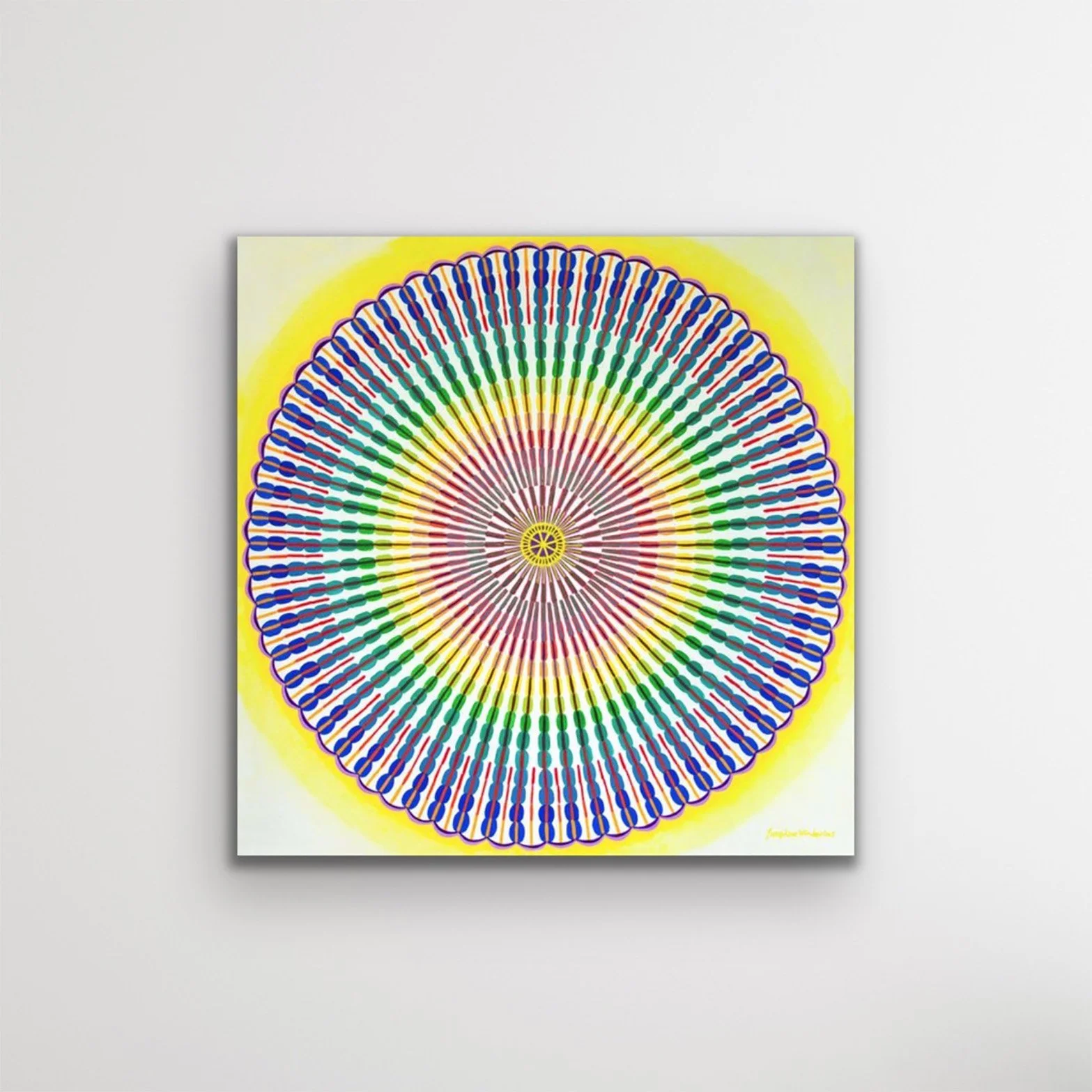 Josephine-Window-Flowering-Colour-large-abstract-Colour Circle-oil-painting-geometic-maximalism-stretched-canvas-artwork-display-home-interior-3