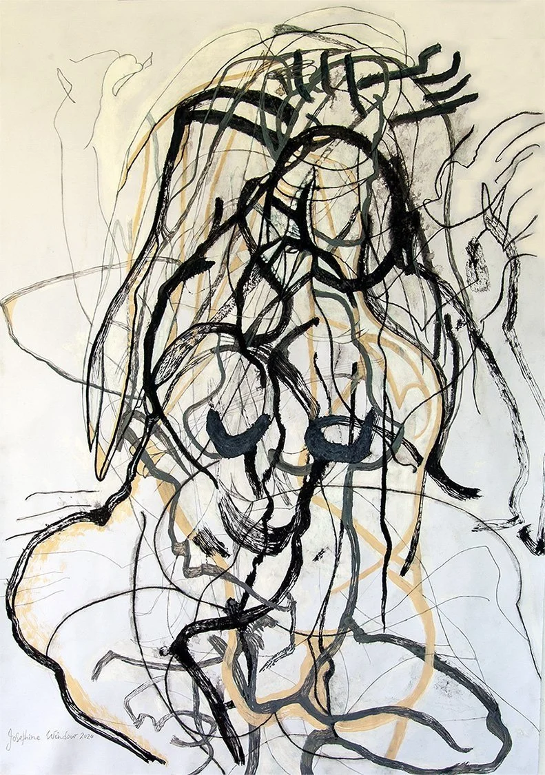Josephine-Window-Ink-Brush-Drawing-11-original-abstract-layered-figure-drawing-Indian-ink-acrylic-paper-expressive-gestural-style-linear-artwork-full-view