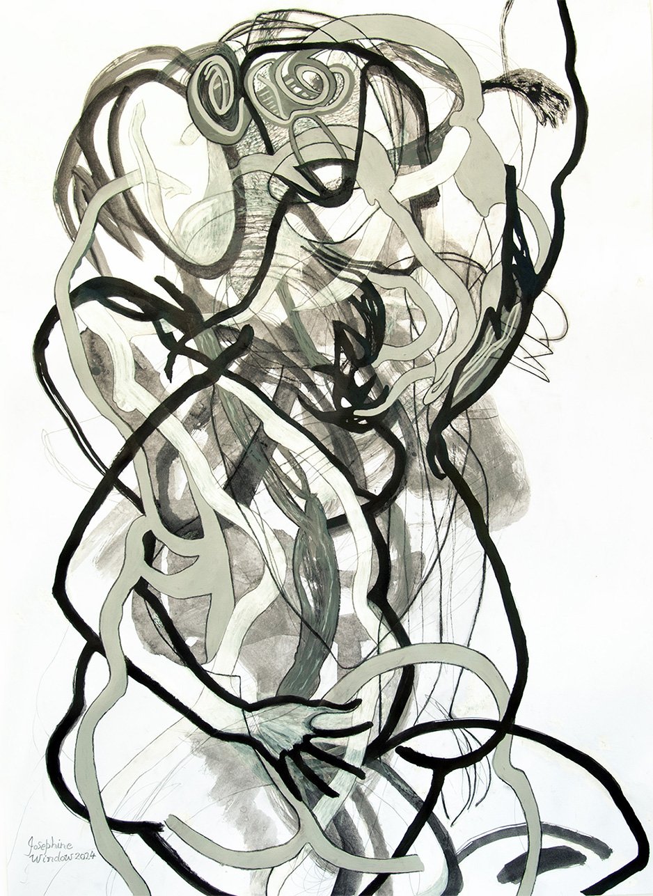 Josephine-Window-Microcosm-2-original-ink-acrylic-painting-abstract-layered-figures-rainforest-paper-linear-expressive-gestural-artwork-closeup-detail-3