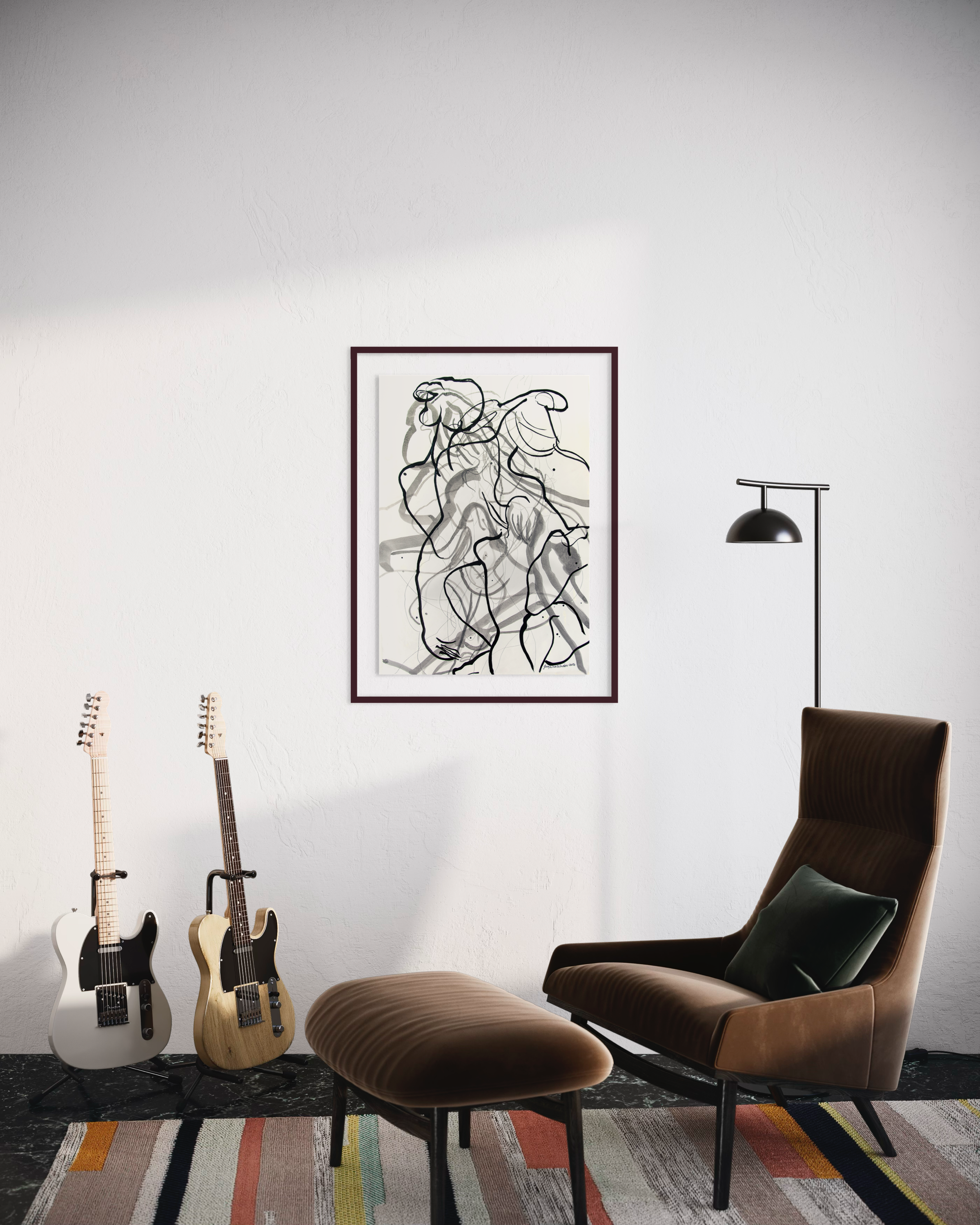 Josephine-Window-Ink-Brush-Drawing-12-original-abstract-figures-ink-paper-expressive-gestural-lines-life-model-nature-in-situ-3