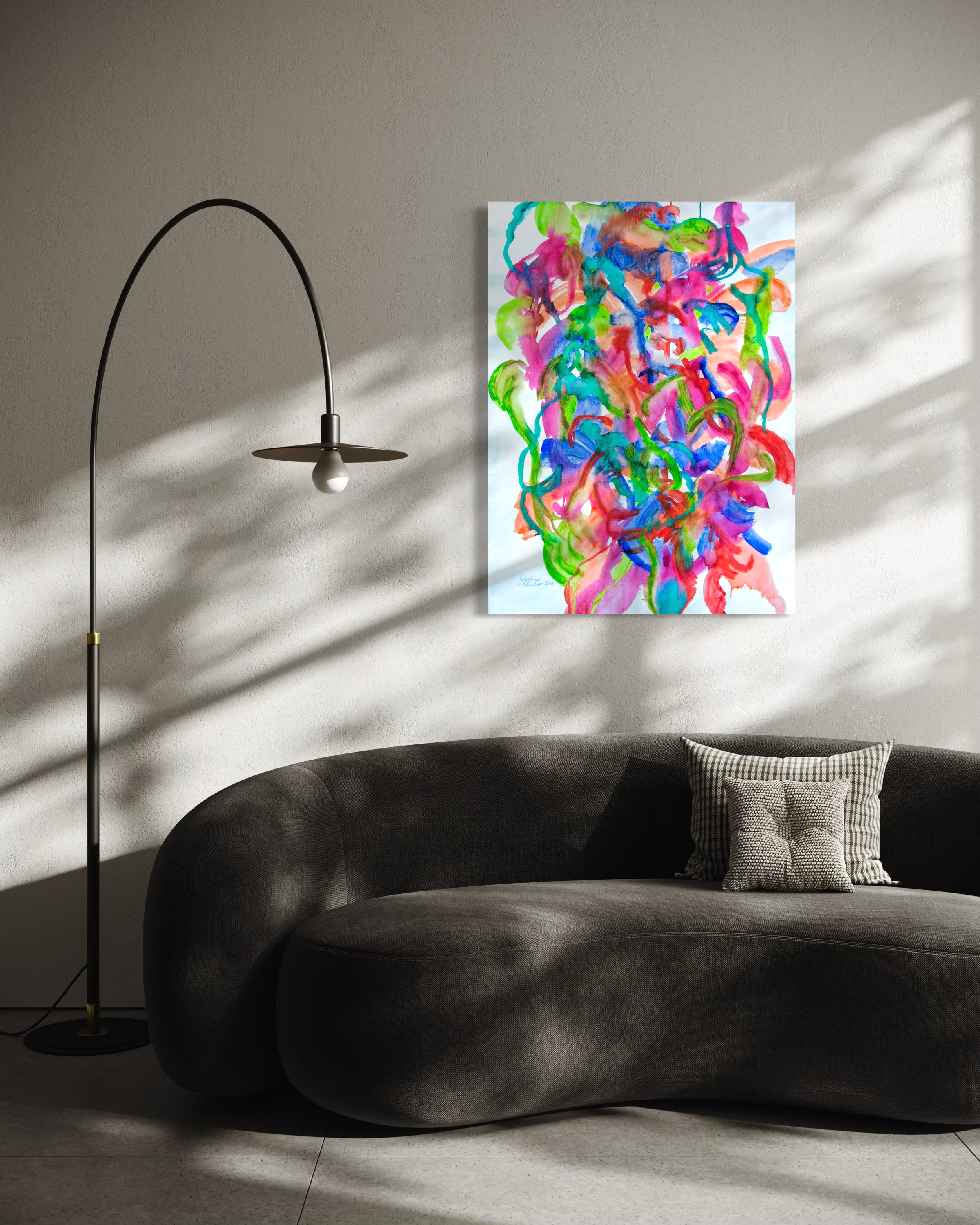 Josephine Window-Sudden-Flower-Dance-collection-abstract-painting-acrylic-in-situ