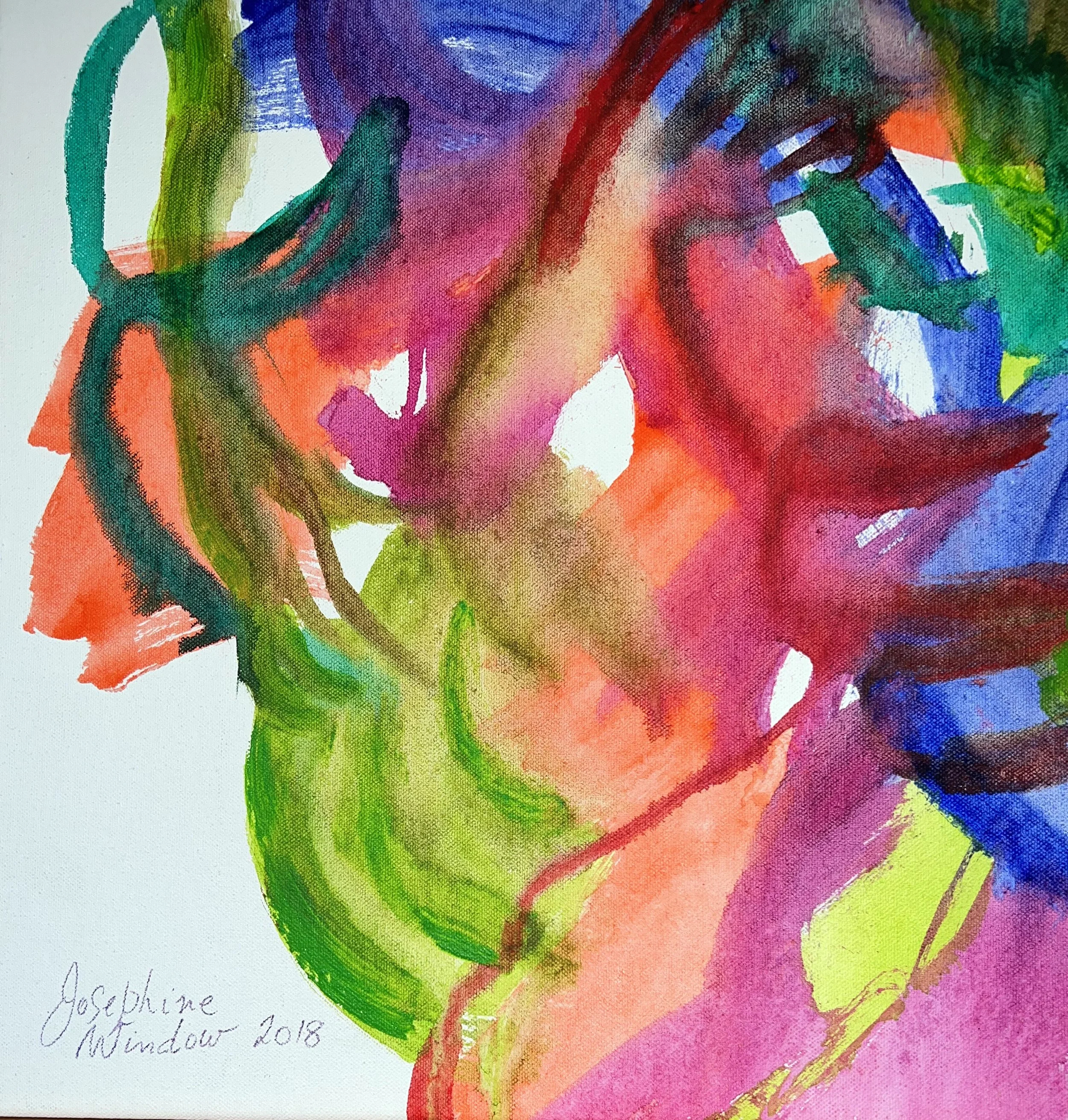 Josephine Window-Sudden-Flower-Dance-collection-abstract-painting-acrylic-signature