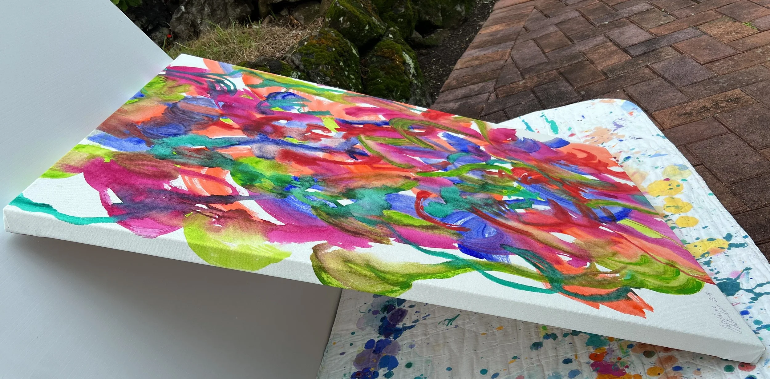 Josephine Window-Sudden-Flower-Dance-collection-abstract-painting-acrylic-side