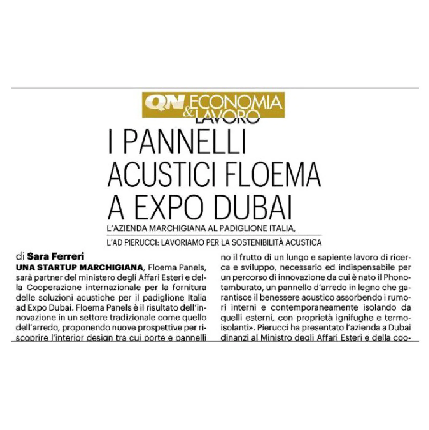 I PANNELLI ACUSTICI FLOEMA A EXPO DUBAI