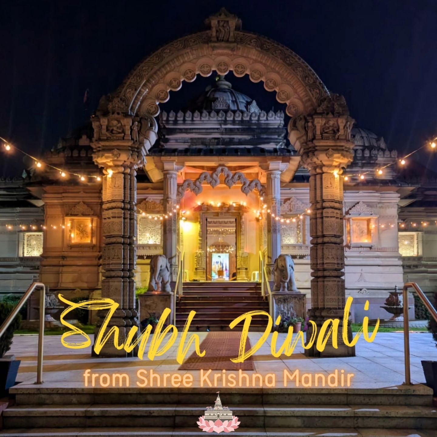 Shubh Diwali from Shree Krishna Mandir 🪔 

On behalf of the Trustees, Committee Members, and Sumantabhai, our Priest, at Shree Krishna Mandir, we extend our warmest wishes to you and your family for a joyous Diwali.

May the divine light of Diwali f
