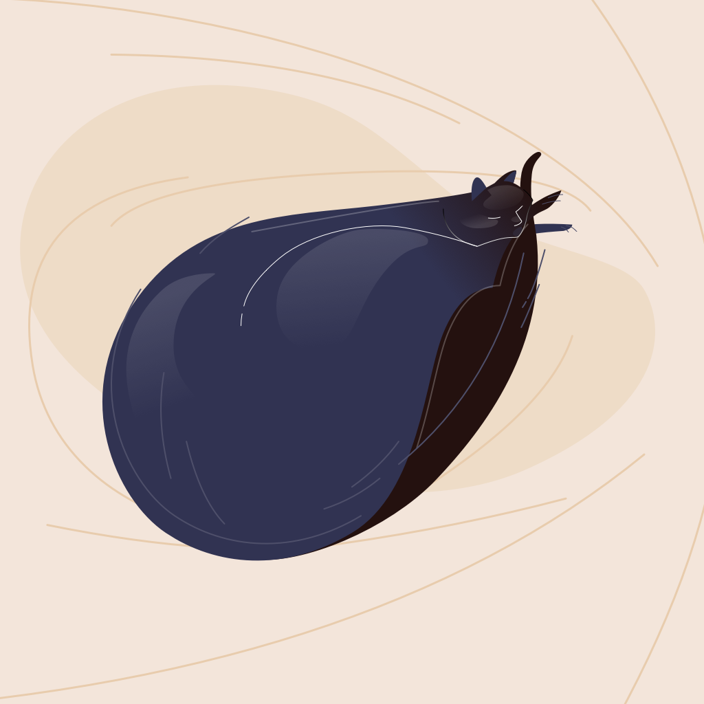 Sleeping GeorgeFlat・Minimalistic・Limited colours・Broken proportions・Gradient・Simplified・Line artReference