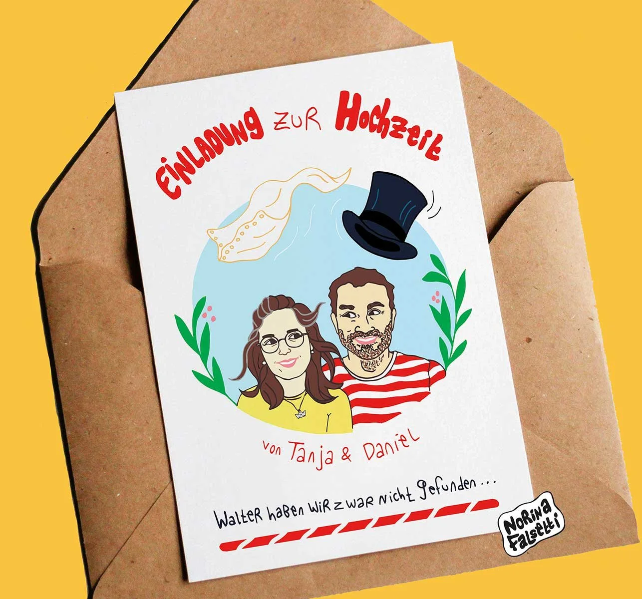 Portrait für Hochzeitskarte