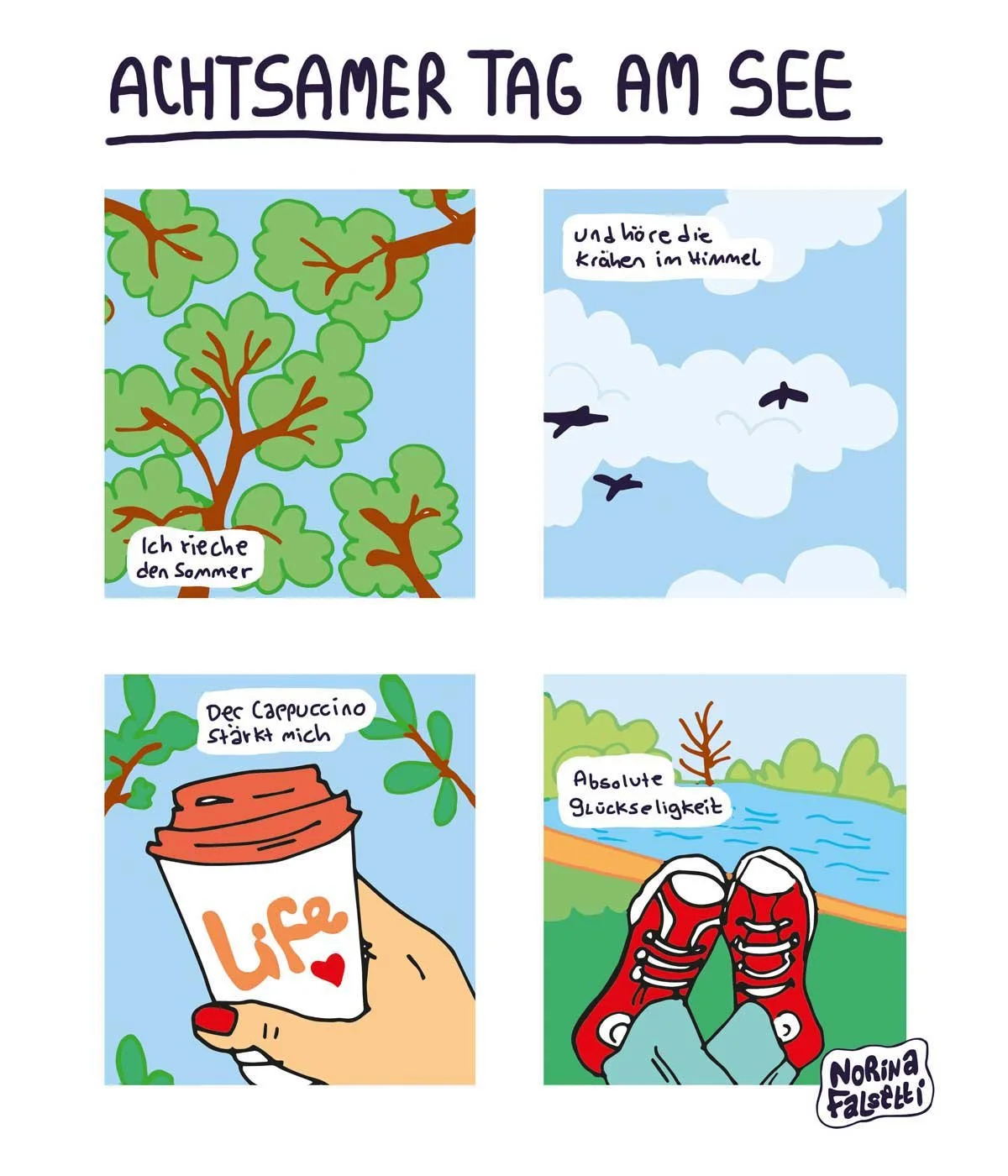 Mini-Comic zum Thema Selbstfürsorge