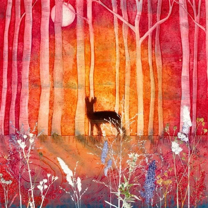Startled II - collagraph print