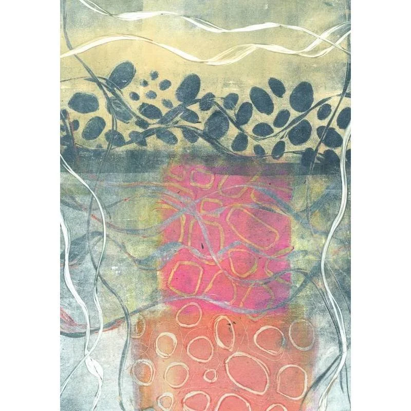 Washed In Between The Stones | Monotype Seascape Art Print