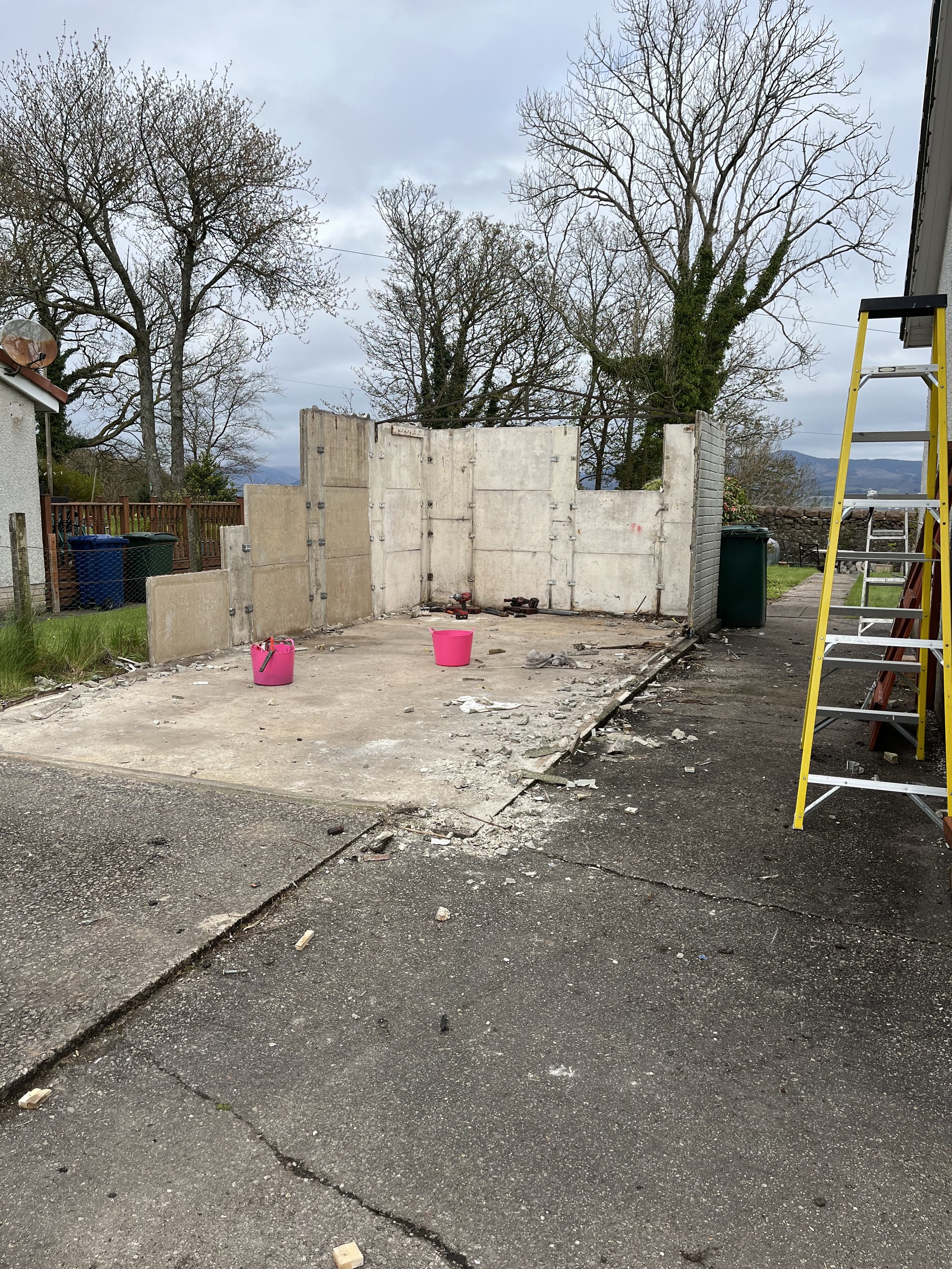 Work on the new garden studio is progressing