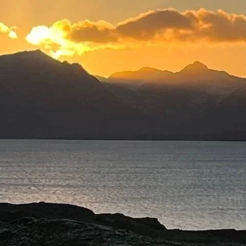 View towards Arran at sunset